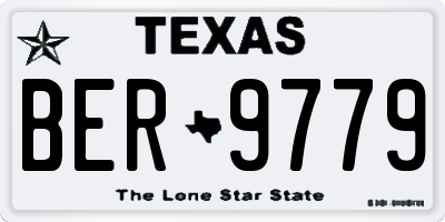TX license plate BER9779