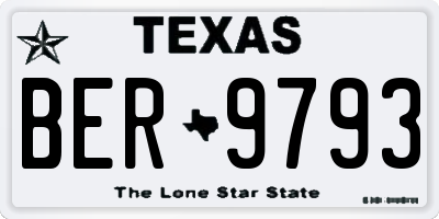 TX license plate BER9793