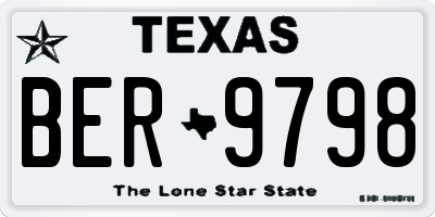 TX license plate BER9798