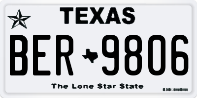 TX license plate BER9806
