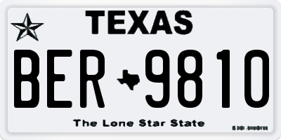 TX license plate BER9810