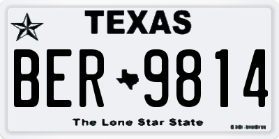 TX license plate BER9814