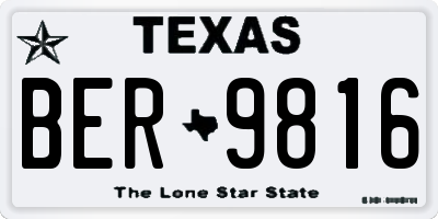 TX license plate BER9816