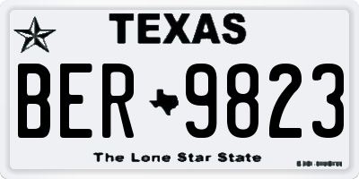 TX license plate BER9823