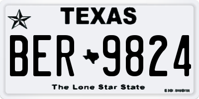 TX license plate BER9824
