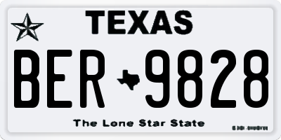 TX license plate BER9828