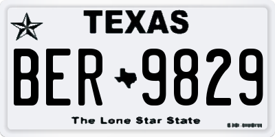 TX license plate BER9829