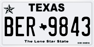 TX license plate BER9843