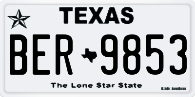 TX license plate BER9853