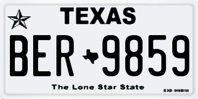 TX license plate BER9859