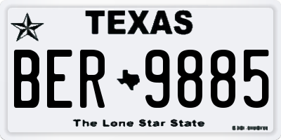 TX license plate BER9885
