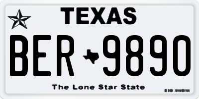 TX license plate BER9890
