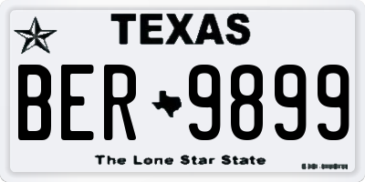 TX license plate BER9899