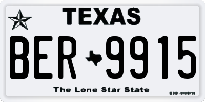 TX license plate BER9915