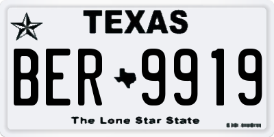TX license plate BER9919