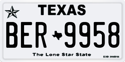 TX license plate BER9958