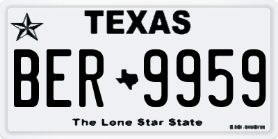 TX license plate BER9959