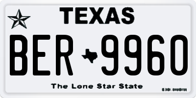 TX license plate BER9960