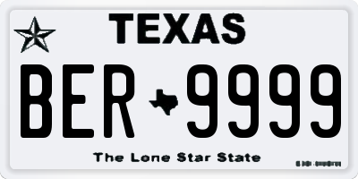 TX license plate BER9999