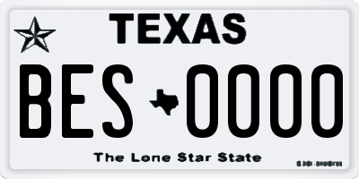 TX license plate BES0000