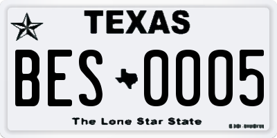 TX license plate BES0005