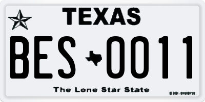 TX license plate BES0011