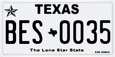 TX license plate BES0035