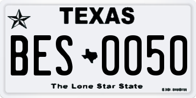 TX license plate BES0050