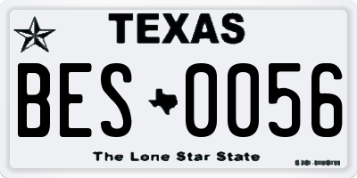 TX license plate BES0056