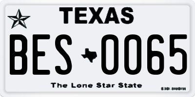 TX license plate BES0065