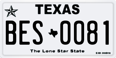 TX license plate BES0081