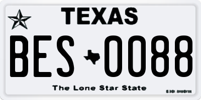 TX license plate BES0088