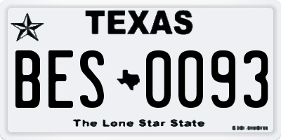 TX license plate BES0093