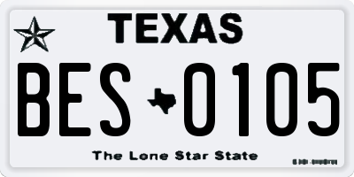 TX license plate BES0105