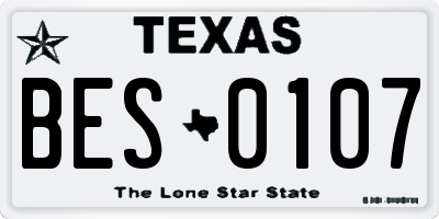 TX license plate BES0107