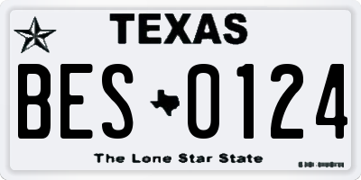 TX license plate BES0124