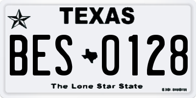 TX license plate BES0128