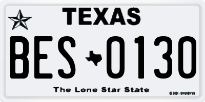 TX license plate BES0130