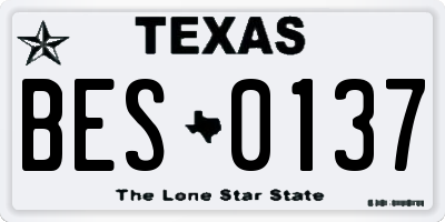 TX license plate BES0137