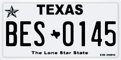 TX license plate BES0145