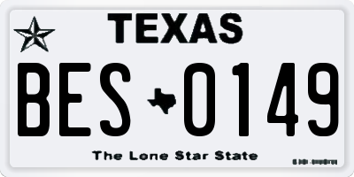 TX license plate BES0149