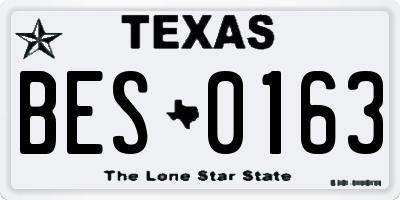 TX license plate BES0163