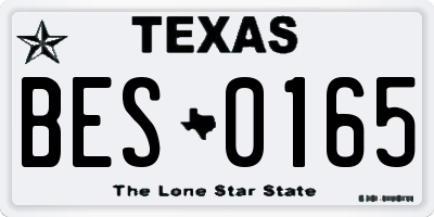 TX license plate BES0165