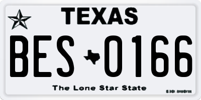 TX license plate BES0166