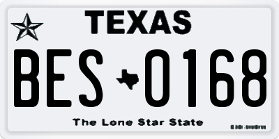 TX license plate BES0168