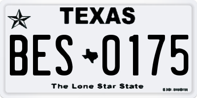 TX license plate BES0175
