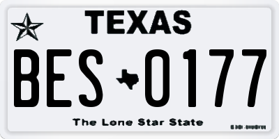 TX license plate BES0177