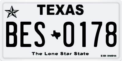TX license plate BES0178