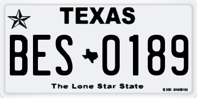 TX license plate BES0189