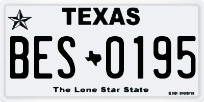 TX license plate BES0195